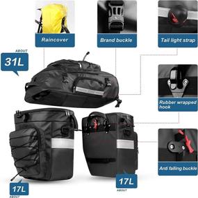 img 2 attached to 🚲 HUNTVP 3-in-1 Bike Bag: Rack Saddle, Backpack, and Shoulder Bag with Rain Cover