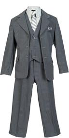 img 2 attached to Boys Pinstripe Suit Matching Black Boys' Clothing