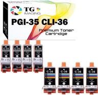 совместимый картридж чернил tg imaging 8-pack, 4 черных pgi-35 и 4 цветных cli-36, для принтеров pixma ip100b, ip100, ip110, mini260 и pixma mini 320. логотип