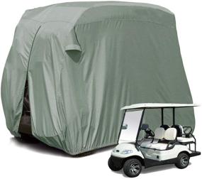 img 4 attached to moveland 【2020Upgraded】 Outdoor Golf Cart Cover - EZ GO, Club Car, Yamaha, Custom Cart Cover - 300D Material + Extra PVC Coating - Dust UV Prevention (Grey)