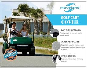 img 3 attached to moveland 【2020Upgraded】 Outdoor Golf Cart Cover - EZ GO, Club Car, Yamaha, Custom Cart Cover - 300D Material + Extra PVC Coating - Dust UV Prevention (Grey)