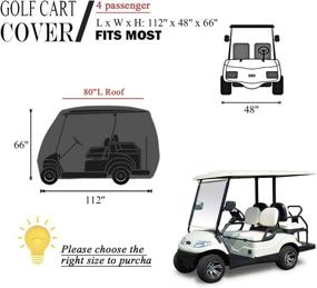 img 1 attached to moveland 【2020Upgraded】 Outdoor Golf Cart Cover - EZ GO, Club Car, Yamaha, Custom Cart Cover - 300D Material + Extra PVC Coating - Dust UV Prevention (Grey)