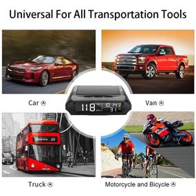 img 4 attached to 🚗 Универсальное беспроводное автомобильное приборное Head Up Display (HUD): спидометр в милях в час, заряжается солнечной энергией/аккумулятором/USB, часы, сигнал тревоги при превышении скорости, предупреждение об утомлении водителя, температура и высота