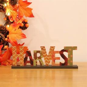 img 2 attached to 🍂 Hanizi 4 Pack Wooden Decorative Signs: Perfect Harvest Party Thanksgiving Table Decoration Centerpieces