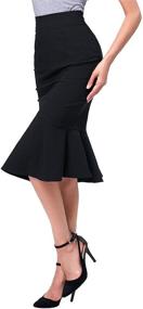 img 3 attached to 👗 Stylish and Sophisticated: Kate Kasin Women's Elegant High Waist Mermaid Bodycon Midi Skirt