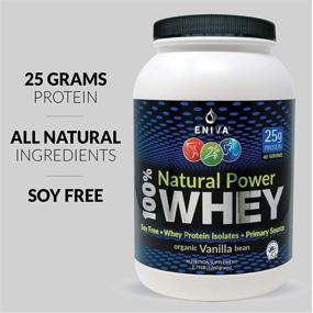 img 2 attached to 🥤 ENIVA Natural Power 100% Whey Protein Powder - Organic Vanilla | Clean Protein for Everyone & Keto | High Protein, Low Carb | Gluten Free, Non GMO, Soy Free | Whey (WPI) Isolate Primary | USA Made 2.75 lbs