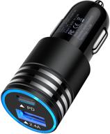 30w pd fast charging usb c car charger for iphone 12 11 pro max/pro/se/xr/xs/xs max/x/8 plus, ipad pro, samsung galaxy s21 s20 note 21 20 a12 a32 a42, google pixel 5 4a 4 3a 3 xl logo