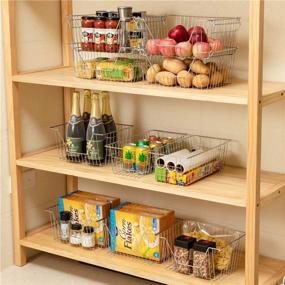 img 2 attached to 🧺 BlitzLabs 14'' Stackable Storage Baskets: Efficient Wire Organizers for Kitchen, Pantry & Bathroom - Set of 4