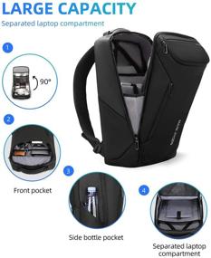 img 2 attached to 💼 Water Repellent Business Laptop Backpack by Markryden - Ideal for School, Travel, and Work - Accommodates 17.3" Laptop (YKK-2 Pocket)