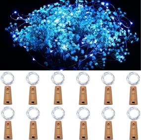 img 2 attached to 🍾 Enhance Your Wedding Bar Decor with Aipatal Wine Bottle Lights - 12 Pack of Blue 20 LED Fairy Lights on Silver Wire Corks