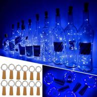 🍾 enhance your wedding bar decor with aipatal wine bottle lights - 12 pack of blue 20 led fairy lights on silver wire corks логотип