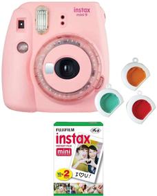 img 4 attached to Фотокамера Fujifilm Instax Mini 9 с мгновенным пленочным фотопленкой (розовый цвет с прозрачными акцентами) в комплекте с двумя пленочными картриджами (2 предмета)