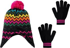 img 4 attached to S W Girls Beanie Gloves Fuchsia Girls' Accessories