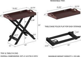 img 3 attached to 🪑 Lavish Home Folding Cherry Side Table: Modern Wooden Contemporary Design