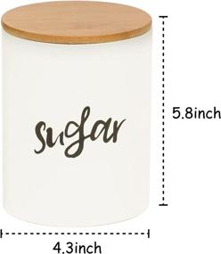 img 3 attached to Airtight Ceramic Canisters with Bamboo Lid for Coffee, Sugar, and Tea Storage - Set of 3, 24.68 FL OZ (730 ML)