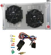 🔥 ozcoolingparts 3-row core aluminum radiator + dual 12-inch fans with louver shroud + thermostat/relay wire kit - compatible with 1967-1972 68 69 70 71 chevy c10 c20 k10 k20 k30 pickup trucks and various gmc models logo