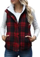 π§₯ buffalo plaid sherpa fleece winter jacket vest with padding - zip up quilted gilet coat for women logo