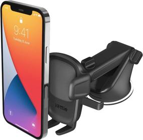 img 4 attached to iOttie Easy One Touch 5 Universal Car Mount Phone Holder for iPhone, Samsung, Moto, Huawei, Nokia, LG, Smartphones - Dashboard & Windshield Desk Stand