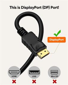 img 3 attached to 🔌 Кабель DisplayPort to DVI длиной 6 футов - CableCreation однонаправленный кабель DP to DVI 1080P@60Hz Full HD, позолоченный адаптер DVI к DisplayPort, мужской разъем - совместим с Lenovo, Dell, HP и другими