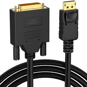 img 4 attached to 🔌 Кабель DisplayPort to DVI длиной 6 футов - CableCreation однонаправленный кабель DP to DVI 1080P@60Hz Full HD, позолоченный адаптер DVI к DisplayPort, мужской разъем - совместим с Lenovo, Dell, HP и другими