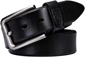 img 4 attached to 👔 Premium Barry Wang Cowhide Leather Fashion Belts: Versatile and Adjustable Men's Accessories