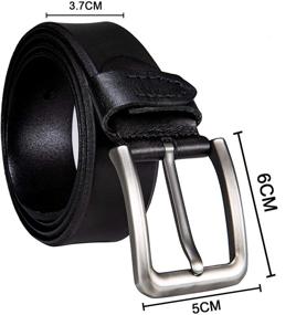 img 3 attached to 👔 Premium Barry Wang Cowhide Leather Fashion Belts: Versatile and Adjustable Men's Accessories