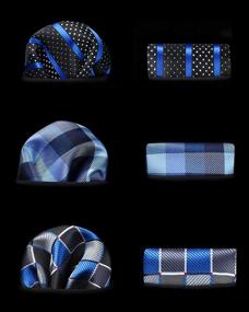 img 1 attached to HISDERN Extra Necktie Pocket Square Men's Accessories for Ties, Cummerbunds & Pocket Squares