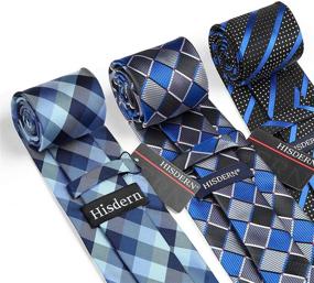 img 3 attached to HISDERN Extra Necktie Pocket Square Men's Accessories for Ties, Cummerbunds & Pocket Squares