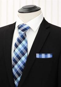 img 4 attached to HISDERN Extra Necktie Pocket Square Men's Accessories for Ties, Cummerbunds & Pocket Squares