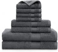 🛀 premium grey bath towel sets by bedsure - hotel quality cotton towels with threshold towels, hand towels, and washcloths for spa logo