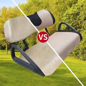 img 2 attached to 🏌️ Breathable Golf Cart Seat Covers: Keep Your Seats Warm and Cozy in Winter - Fits Club Car, EZGO, Yamaha - Washable Polyester Mesh Cloth - Beige Yellow (Small)