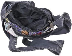 img 2 attached to 👜 Коллекция Royal Collection Hippie: Сумка-тоут Dip Dye Patchwork из хлопка с карманом, мини-сумка через плечо с аппликацией и дизайном хобо