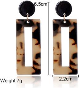 img 2 attached to 👗 Fashion Acrylic Dangle Earrings Statement Acetic Acid Horseshoe Long Drop Earrings For Women Trendy Pendientes Jewelry