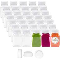 🥤 98 bulk pack of small clear plastic juice bottles with lids - 4 oz milk drink, syrup, and kids size containers with tamper proof caps - wholesale логотип