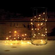 🎄 attav led string lights with timer - 2 sets of battery operated 20 micro leds on 7 feet copper wire - starry fairy lights for bedroom christmas party wedding - warm white логотип