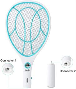 img 3 attached to 🦟 Night Cat Bug Zapper Racket: USB Charging, LED Lighting, Double Layer Protection, Detachable Handle - Effective Electric Fly Swatter and Mosquito Killer