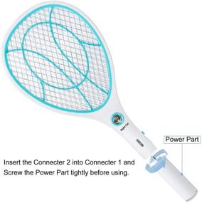 img 2 attached to Ночная котельная ловушка для насекомых: зарядка через USB, светодиодное освещение, двухслойная защита, съемная рукоятка - эффективный электрический бадминтон и убийца комаров