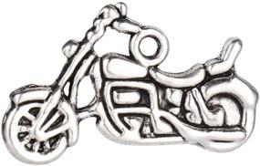 img 1 attached to 🏍️ 30Pcs Silver Tone Motorcycle Charms Pendants 24x14mm by Housweety