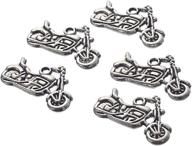 🏍️ 30pcs silver tone motorcycle charms pendants 24x14mm by housweety logo