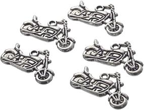 img 4 attached to 🏍️ 30Pcs Silver Tone Motorcycle Charms Pendants 24x14mm by Housweety