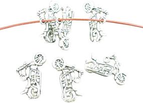 img 2 attached to 🏍️ 30Pcs Silver Tone Motorcycle Charms Pendants 24x14mm by Housweety