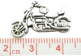 img 3 attached to 🏍️ 30Pcs Silver Tone Motorcycle Charms Pendants 24x14mm by Housweety