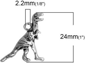 img 2 attached to Dinosaur Pendants Silver Stegosaurus Velociraptor