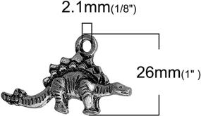 img 1 attached to Dinosaur Pendants Silver Stegosaurus Velociraptor