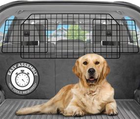 img 4 attached to Pawple Dog Car Barrier for SUV's, Cars & Vehicles, Trucks, Adjustable Large Pet Barrier, Heavy-Duty Wire Mesh- Universal Fit Vehicles Divider - Enhanced SEO
