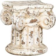 🏺 shop the stylish creative co-op distressed terracotta column pedestal for a creamy vintage vibe – 7"h x 6.25"w x 6.25"d! logo