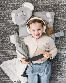 img 1 attached to 🐘 Wild for Style Animal Adventure: 2-in-1 Stow-n-Throw Cuddle Bud with Carrying Handle & Zipper Pouch - Elephant Blanket Set, 30"W x 39"H