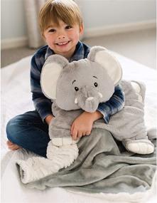 img 2 attached to 🐘 Wild for Style Animal Adventure: 2-in-1 Stow-n-Throw Cuddle Bud with Carrying Handle & Zipper Pouch - Elephant Blanket Set, 30"W x 39"H