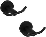 gerz matte black double hook - sus 304 stainless steel coat hook for towels/robes, bathroom, kitchen - modern hotel style wall mounted, pack of 2 logo