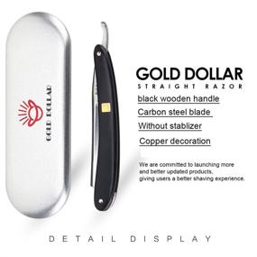 img 3 attached to 💰 GOLD DOLLAR Straight Razor with Vintage Wooden Handle - Razor for Men & Barbers, Shaving Ready (No Stabilizer)